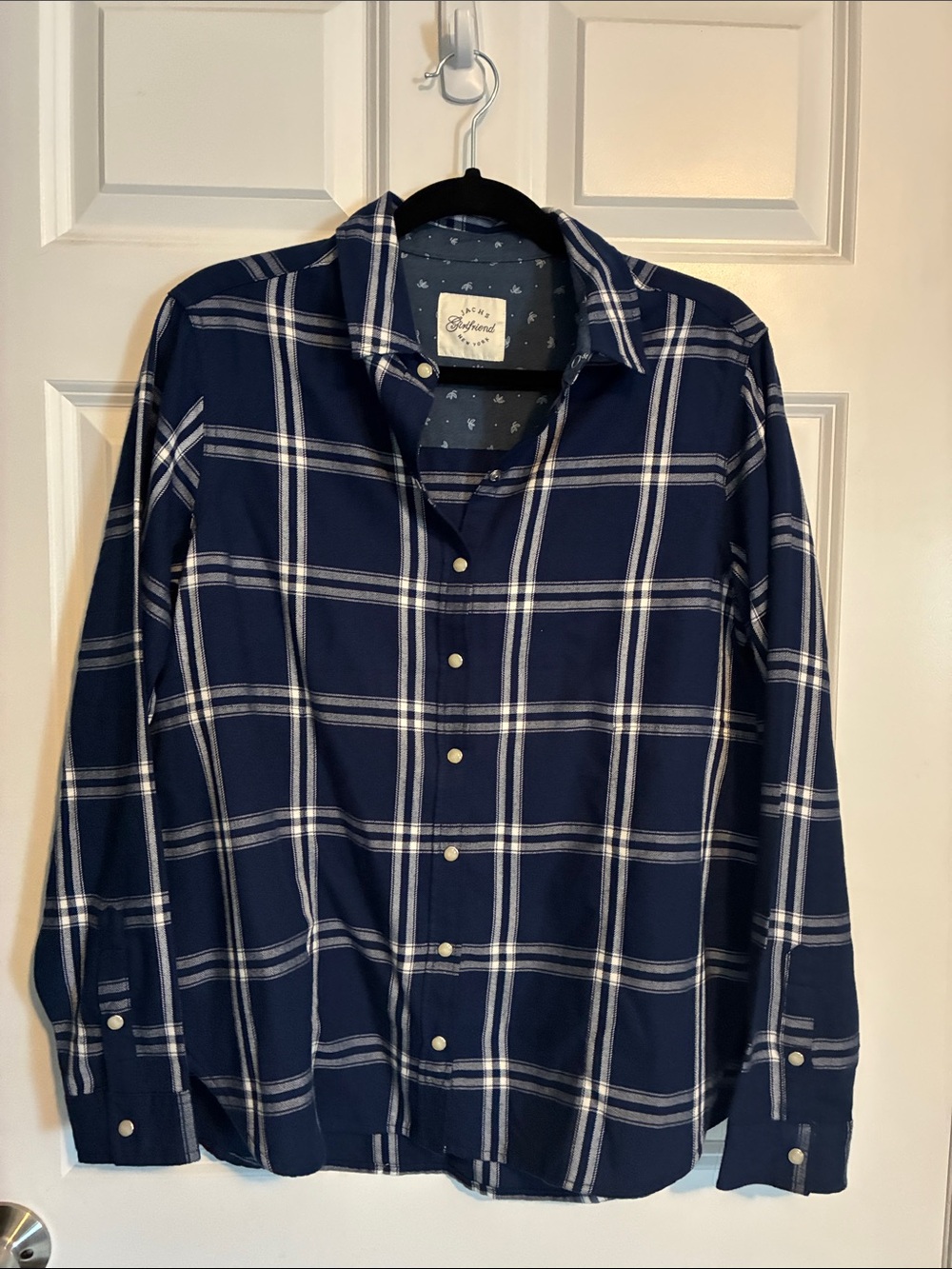 Jack’s New York Girlfriend Navy Plaid Button-Up Shirt